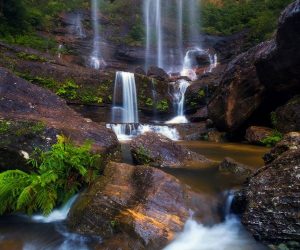 Bottom of Wentworth Falls in Blue Mountains, NSW
